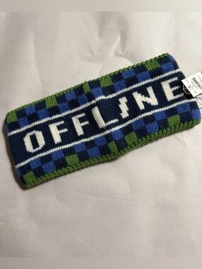 NWT OFFLINE Aerie Checkered Ski Ear Warmer Snow Headband Crotchet Fleece OS